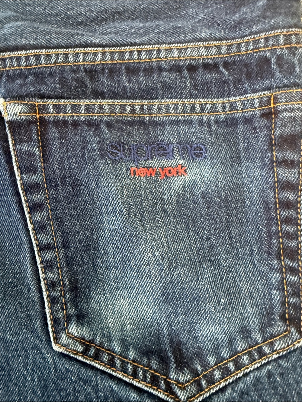 Supreme Men's Dark Blue Denim Relaxed Jeans - Picture 4 of 4
